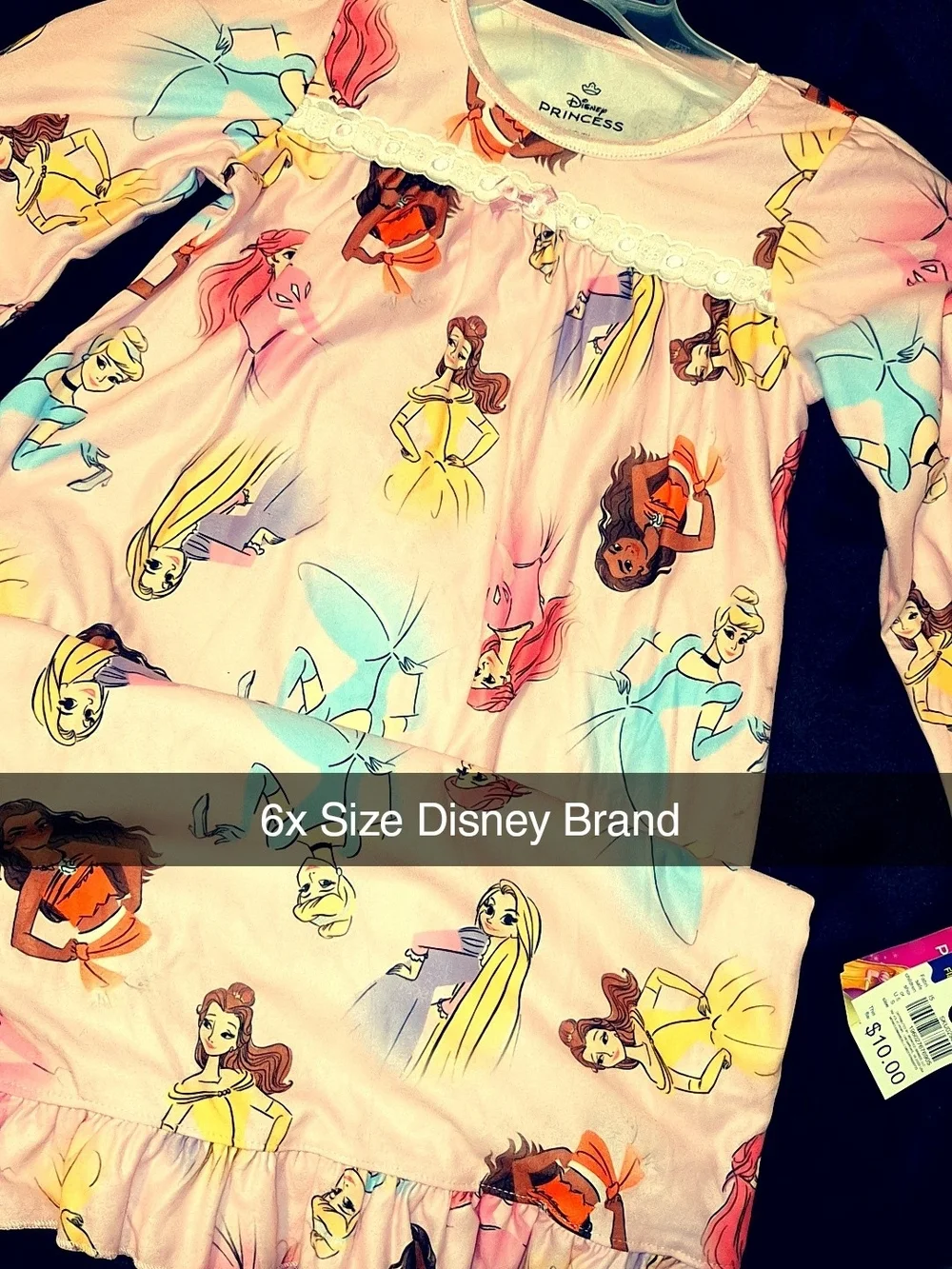 Disney Pink Princess All-Over Print Girls Pajama Set